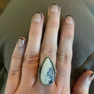 Natural gemstone ring in Sterling Silver
